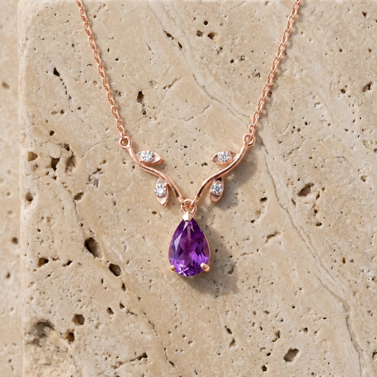 Rose Gold Heat Necklace Peridot 10K — Serafina