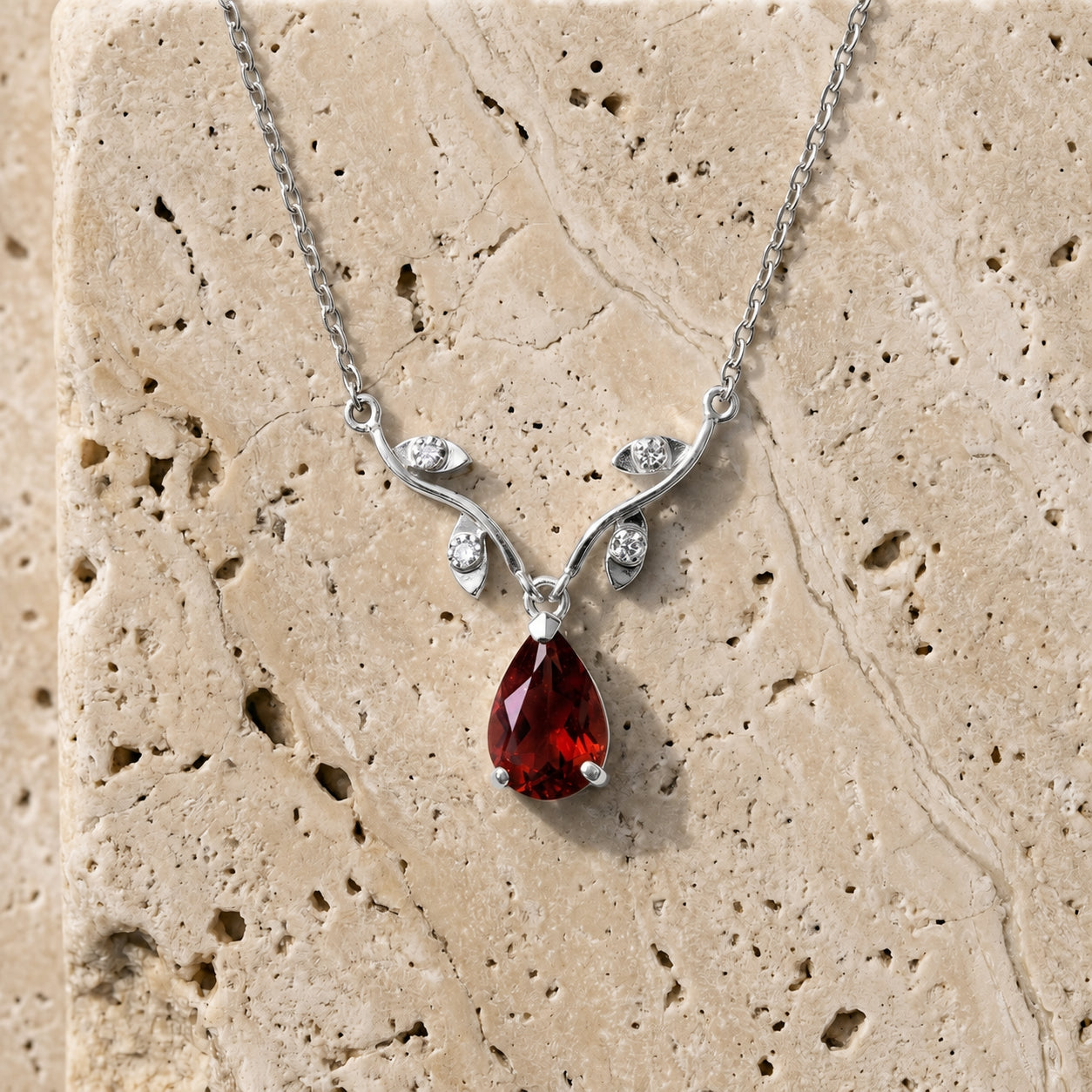 White Gold Heat Necklace Peridot 10K — Serafina