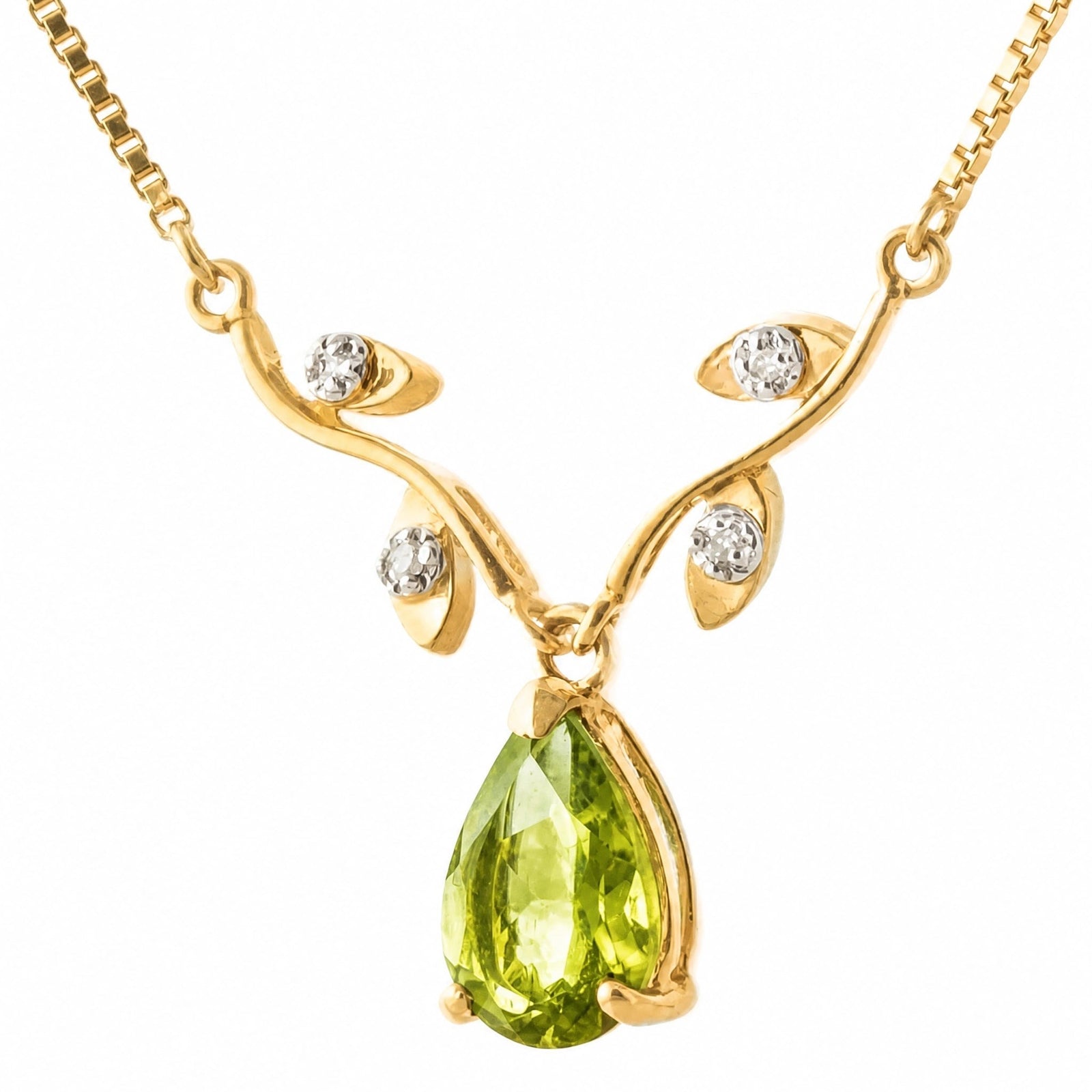Yellow Gold Heat Necklace Peridot 10K — Serafina