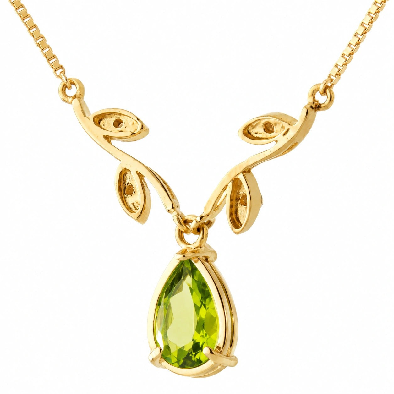 Yellow Gold Heat Necklace Peridot 10K — Serafina