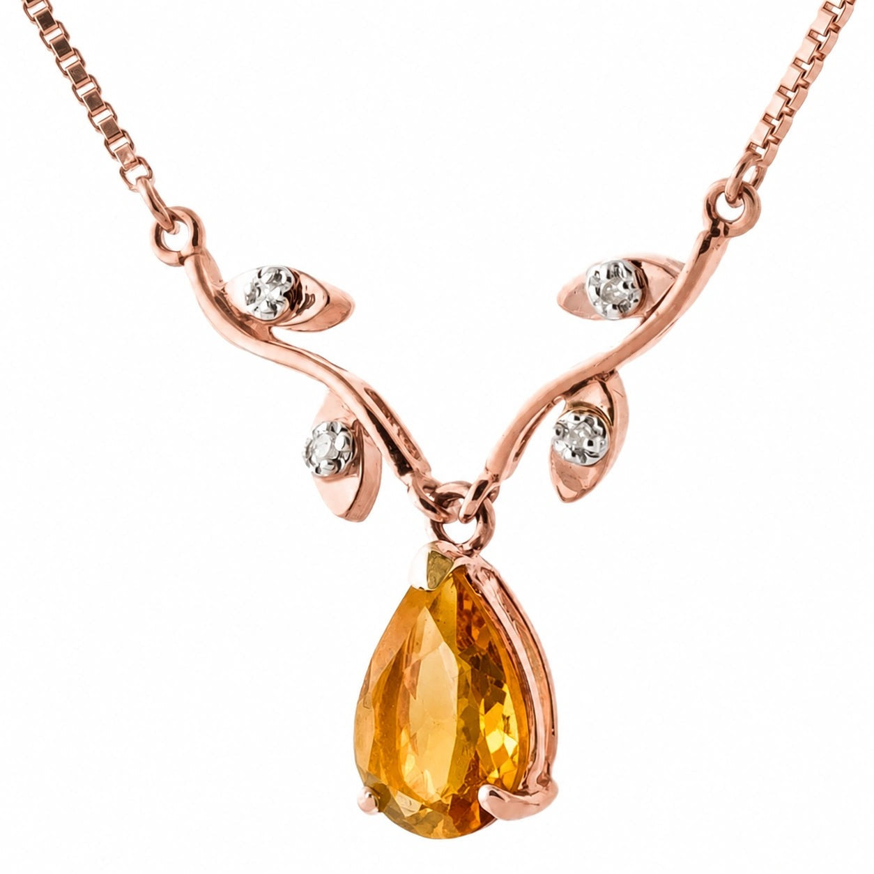 Rose Gold Heat Necklace Citrine 10K — Serafina