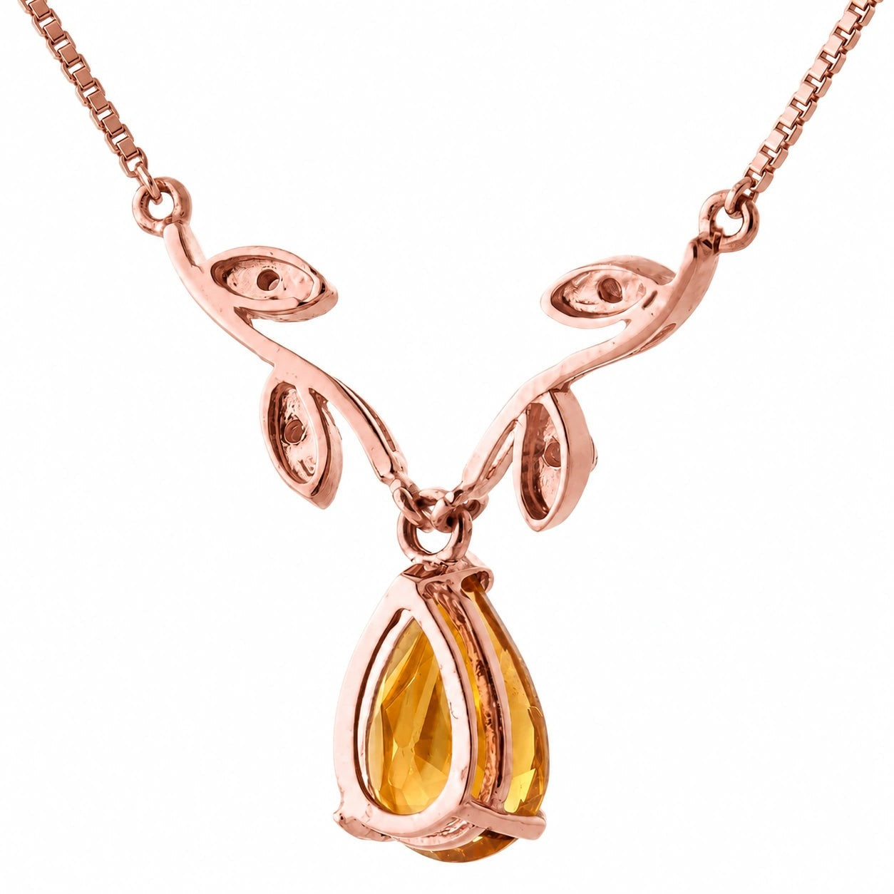 Rose Gold Heat Necklace Citrine 10K — Serafina