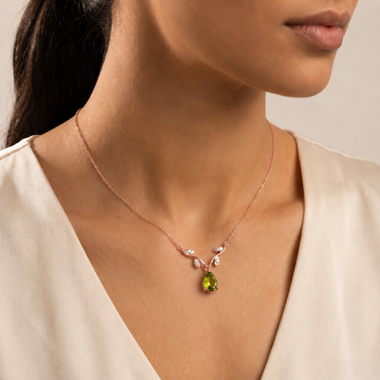 Rose Gold Heat Necklace Citrine 10K — Serafina