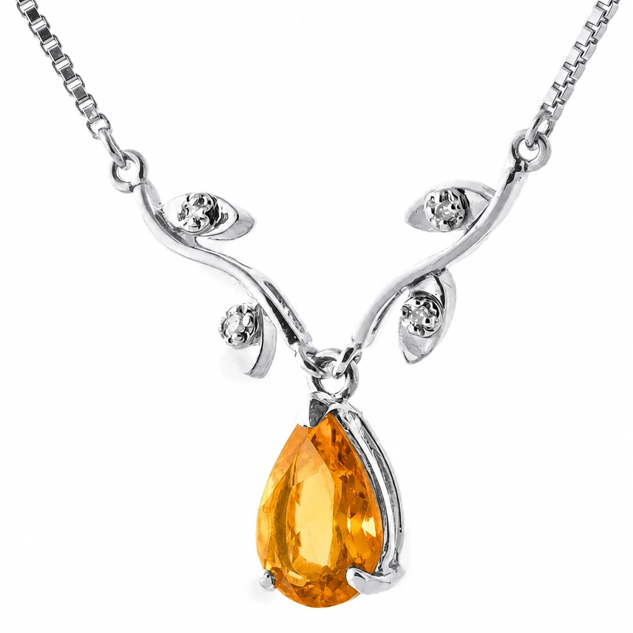 White Gold Heat Necklace Citrine 10K — Serafina