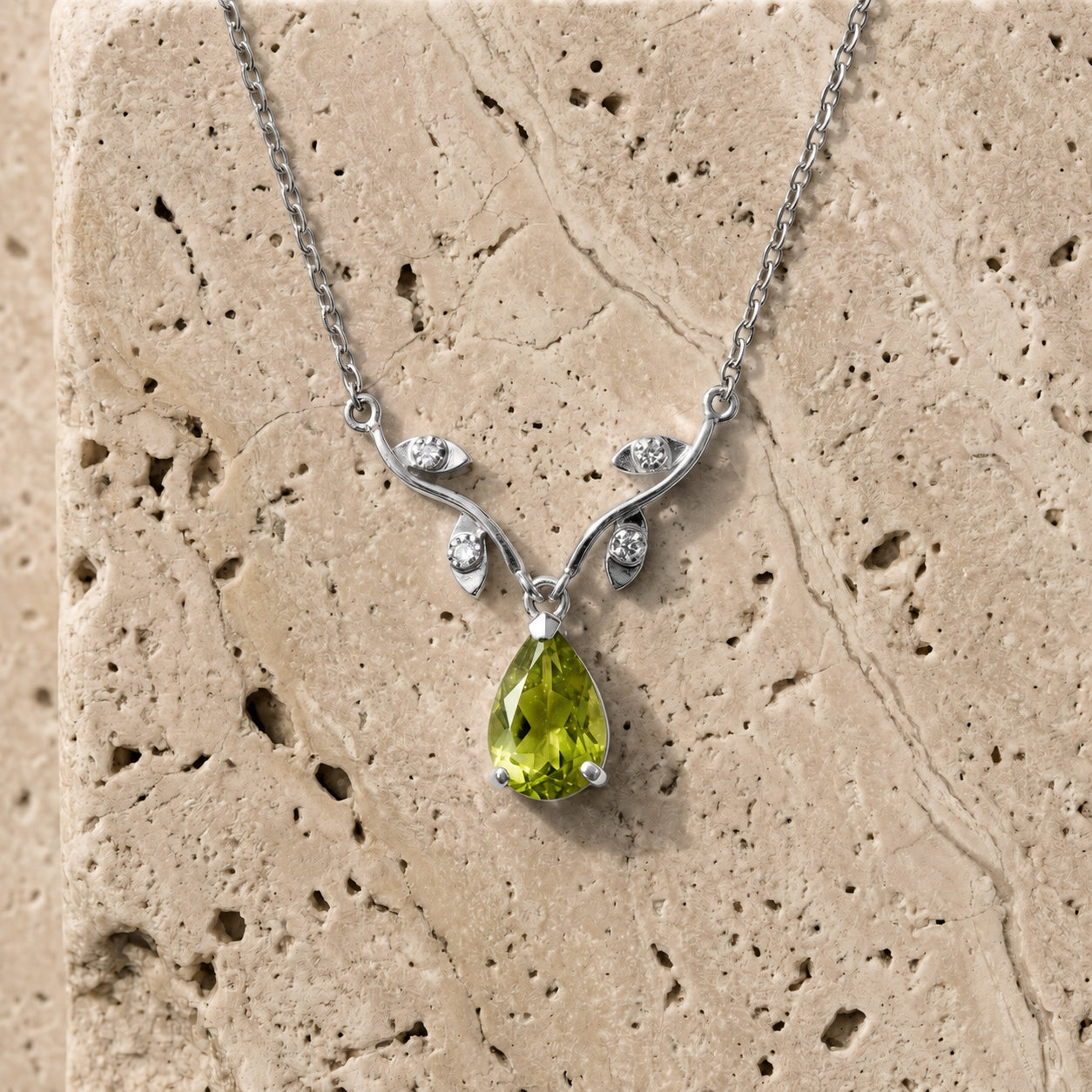 White Gold Heat Necklace Citrine 10K — Serafina