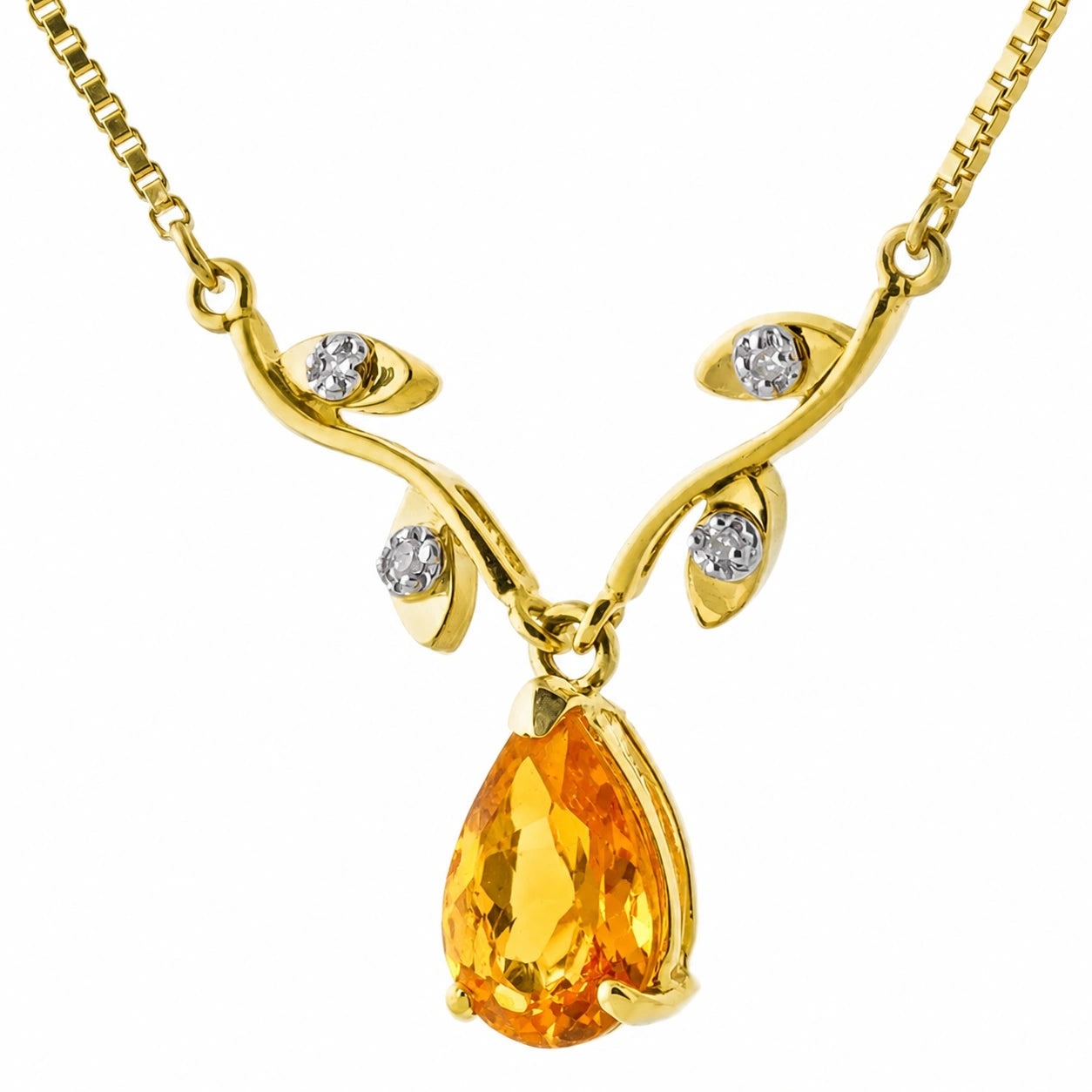 Yellow Gold Heat Necklace Citrine 10K — Serafina