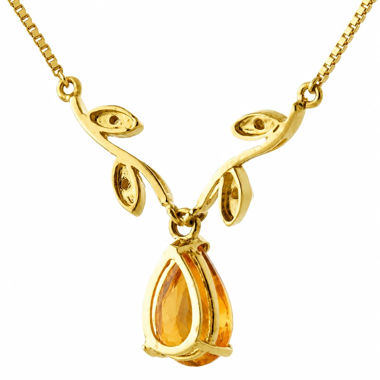 Yellow Gold Heat Necklace Citrine 10K — Serafina