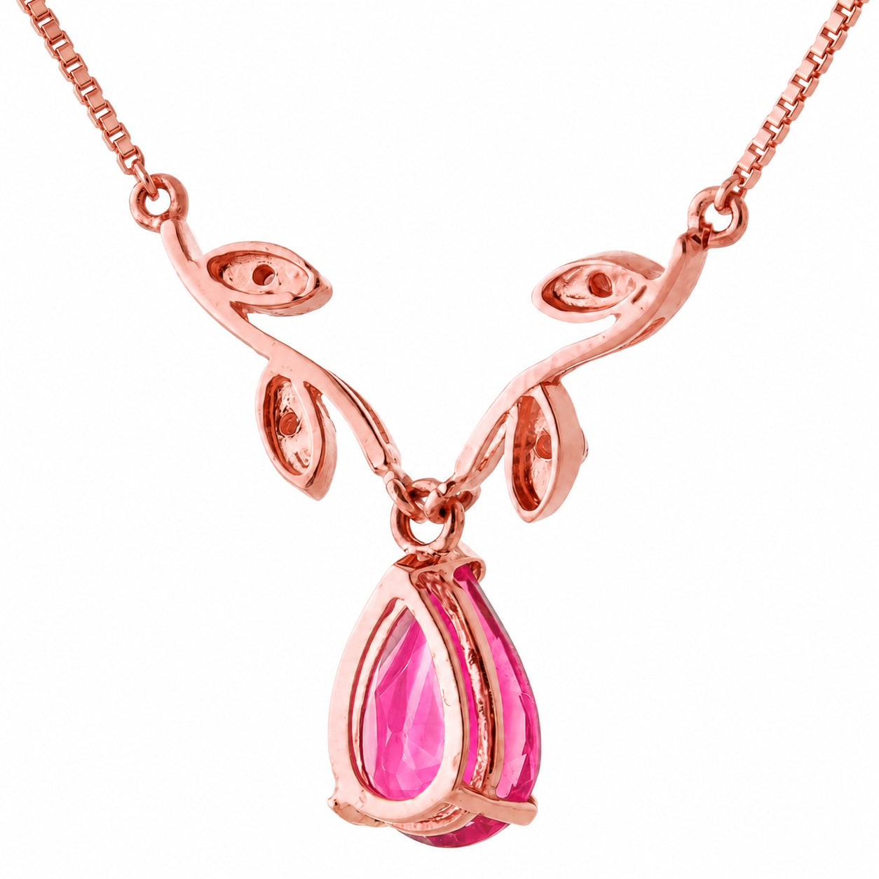 Rose Gold Heat Necklace Pink Topaz 10K — Serafina
