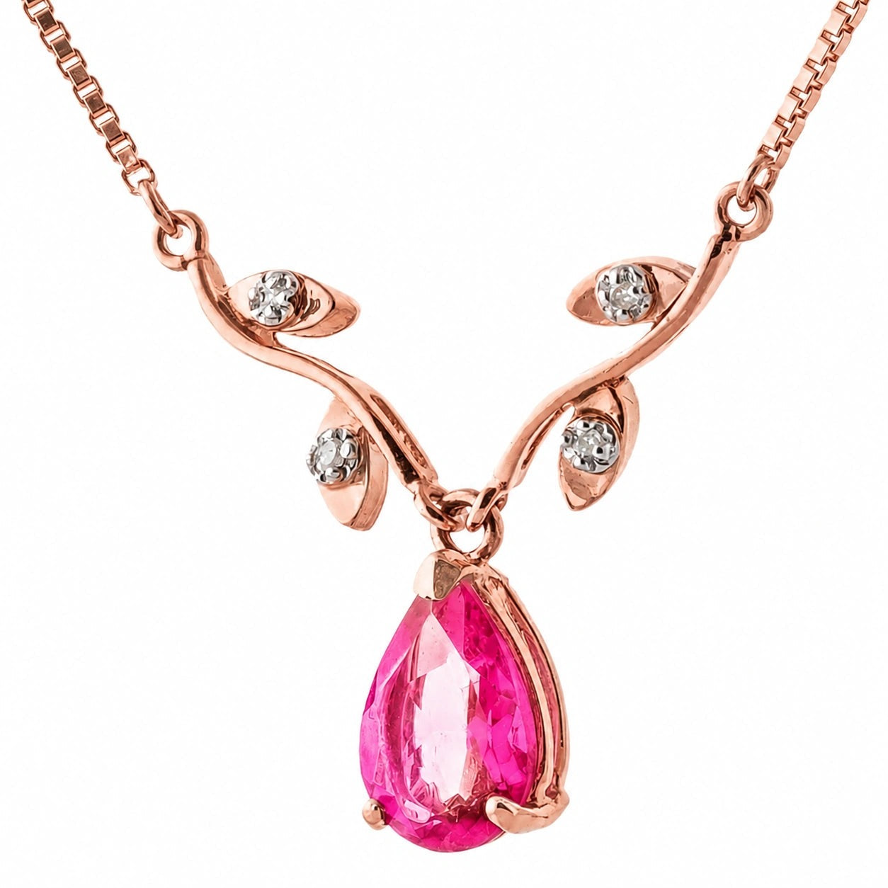Rose Gold Heat Necklace Pink Topaz 10K — Serafina