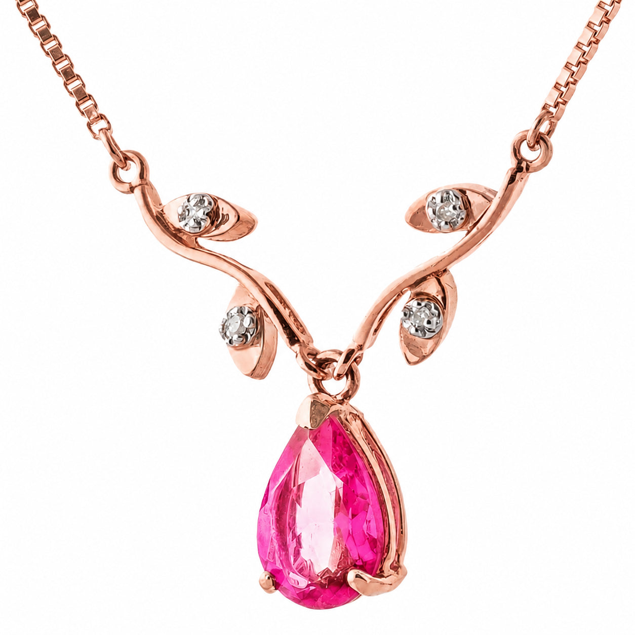 Rose Gold Heat Necklace Pink Topaz 10K — Serafina