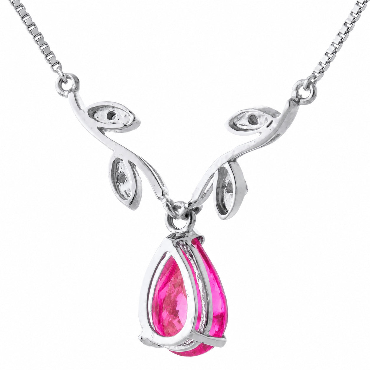 White Gold Heat Necklace Pink Topaz 10K — Serafina