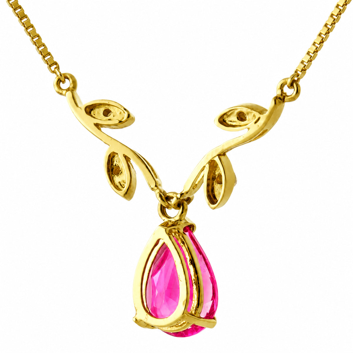 Yellow Gold Heat Necklace Pink Topaz 10K — Serafina