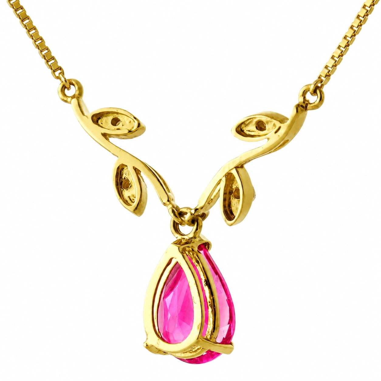 Yellow Gold Heat Necklace Pink Topaz 10K — Serafina