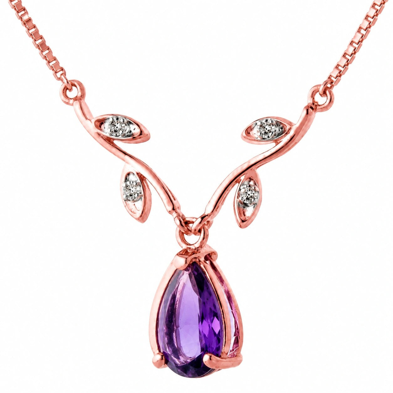 Rose Gold Heat Necklace Sapphire 10K — Serafina