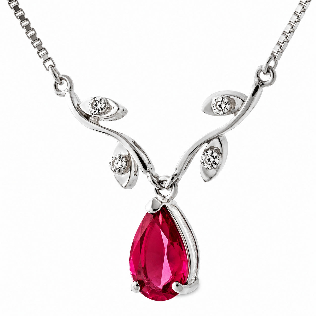White Gold Heat Necklace Sapphire 10K — Serafina