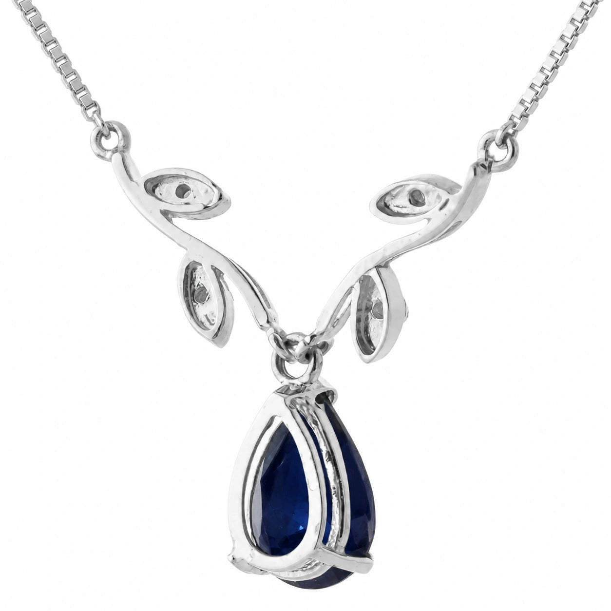 White Gold Heat Necklace Sapphire 10K — Serafina