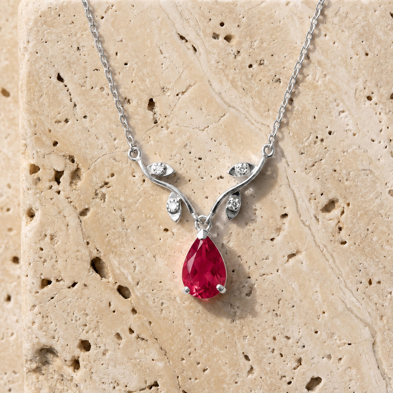 White Gold Heat Necklace Sapphire 10K — Serafina