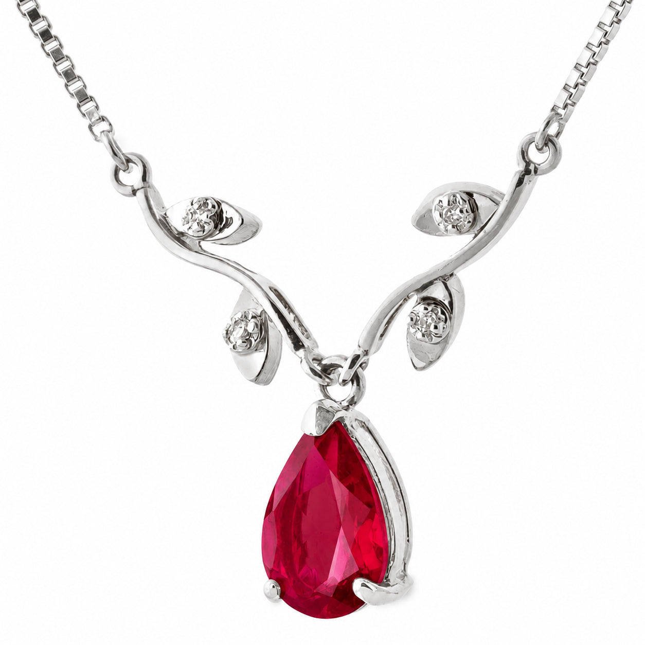 White Gold Heat Necklace Sapphire 10K — Serafina
