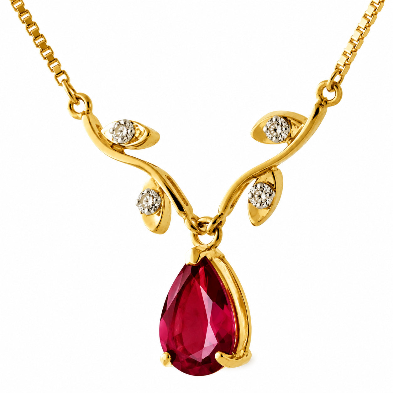 Yellow Gold Heat Necklace Sapphire 10K — Serafina