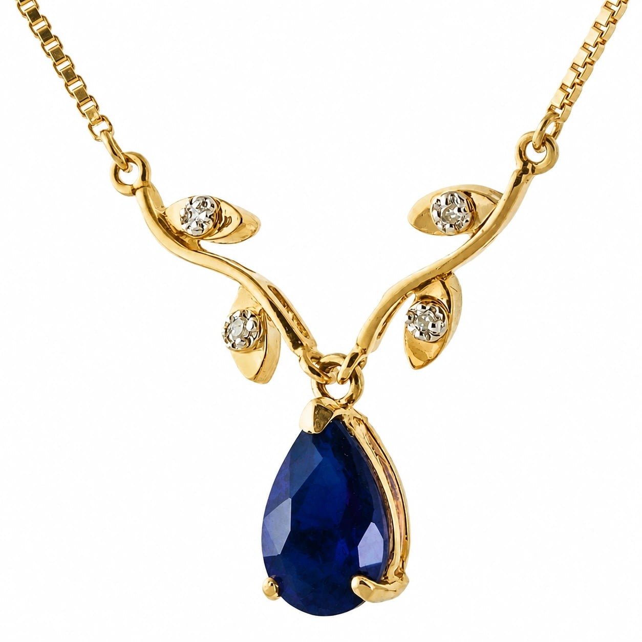 Yellow Gold Heat Necklace Sapphire 10K — Serafina