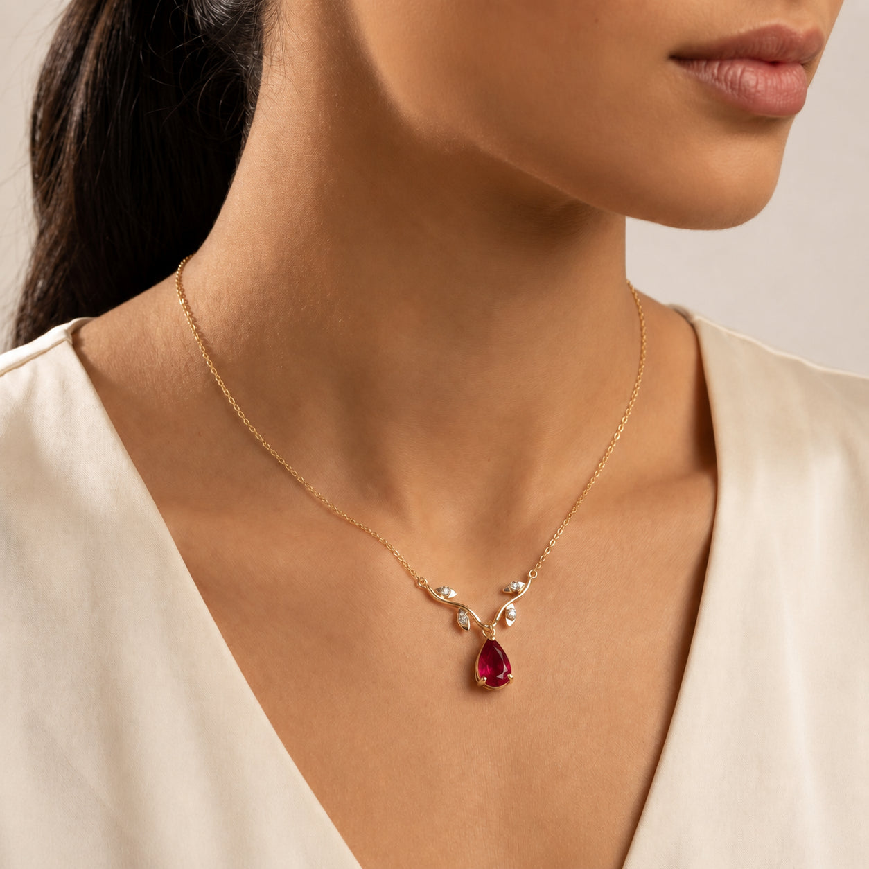 Yellow Gold Heat Necklace Sapphire 10K — Serafina