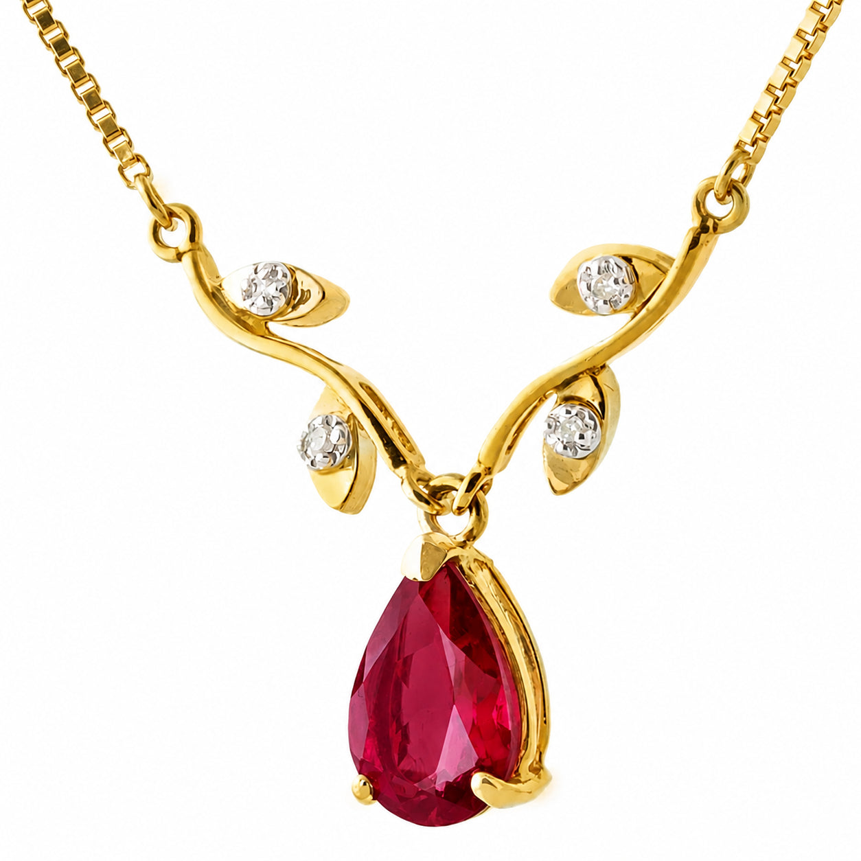 Yellow Gold Heat Necklace Sapphire 10K — Serafina