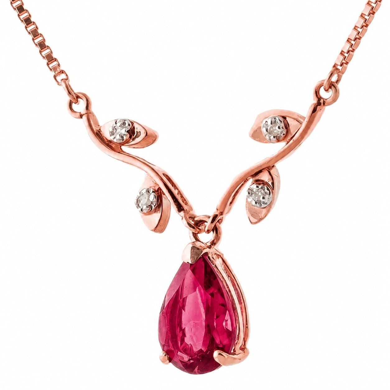 Rose Gold Heat Necklace Ruby 10K — Serafina