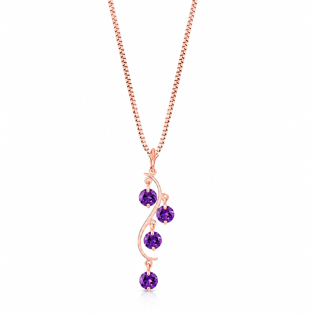 Rose Gold Aura Pendant Necklace Amethyst 10K — Nives
