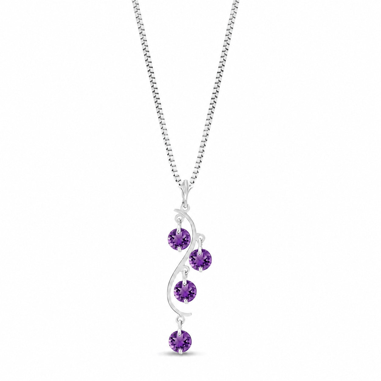 White Gold Aura Pendant Necklace Amethyst 10K — Nives