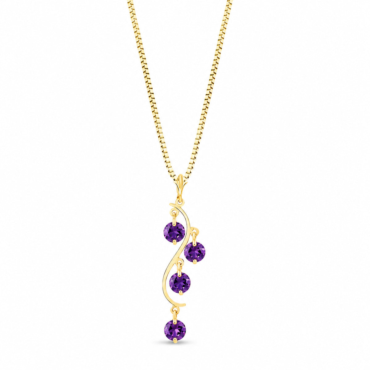 Yellow Gold Aura Pendant Necklace Amethyst 10K — Nives