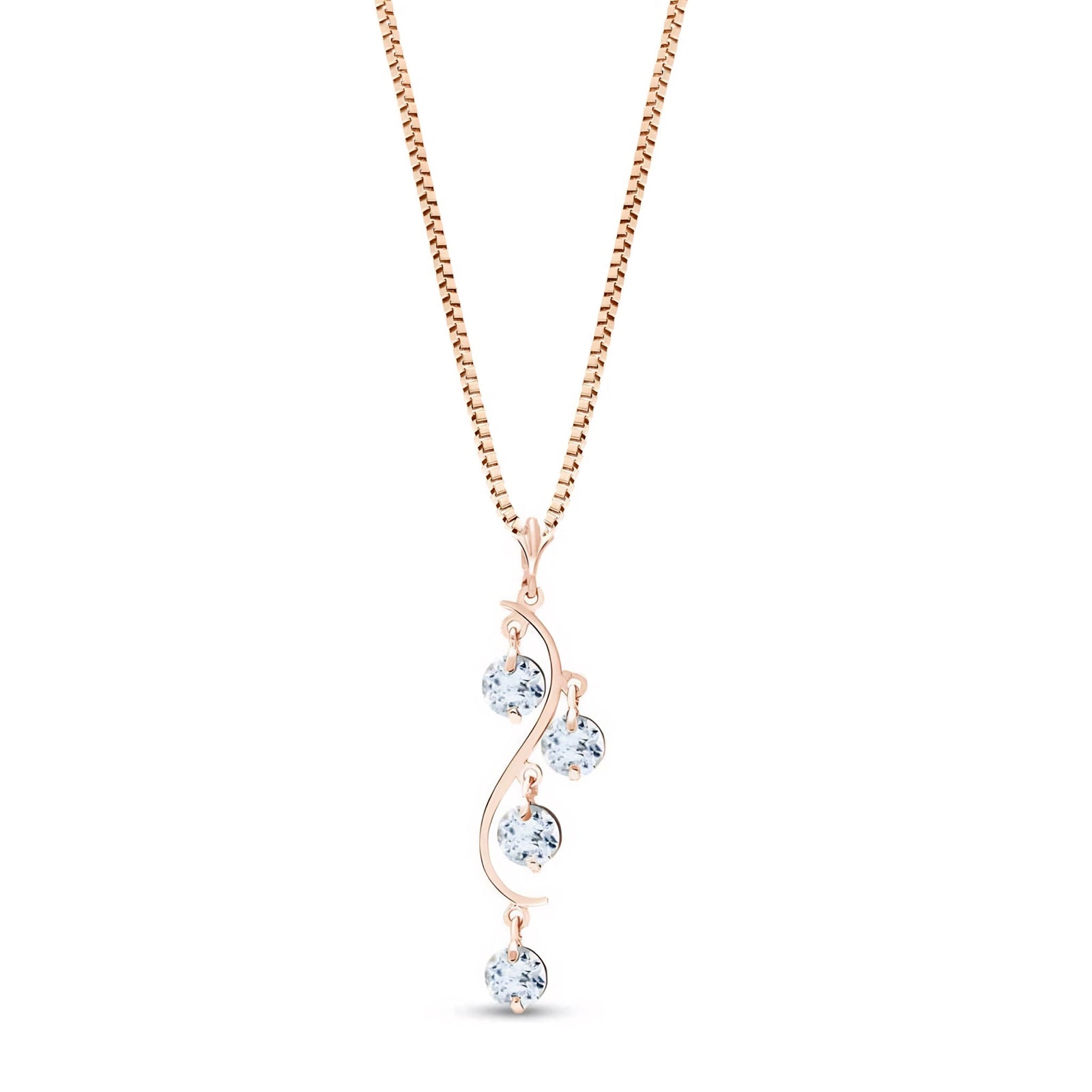 Rose Gold Aura Pendant Necklace Aquamarine 10K — Nives
