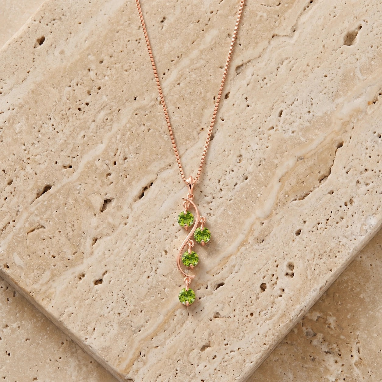 Rose Gold Aura Pendant Necklace Aquamarine 10K — Nives