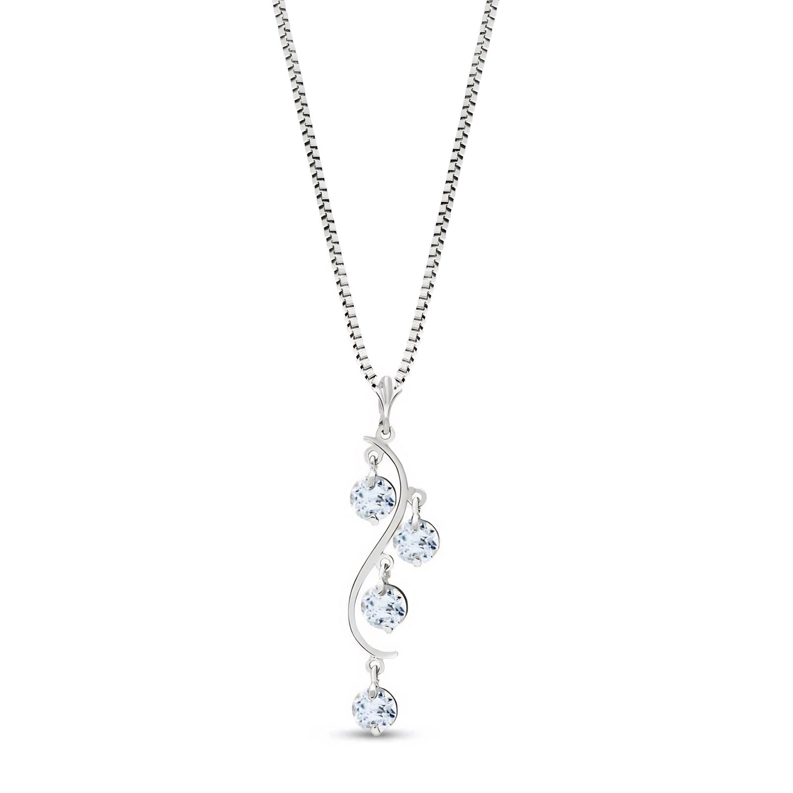 White Gold Aura Pendant Necklace Aquamarine 10K — Nives