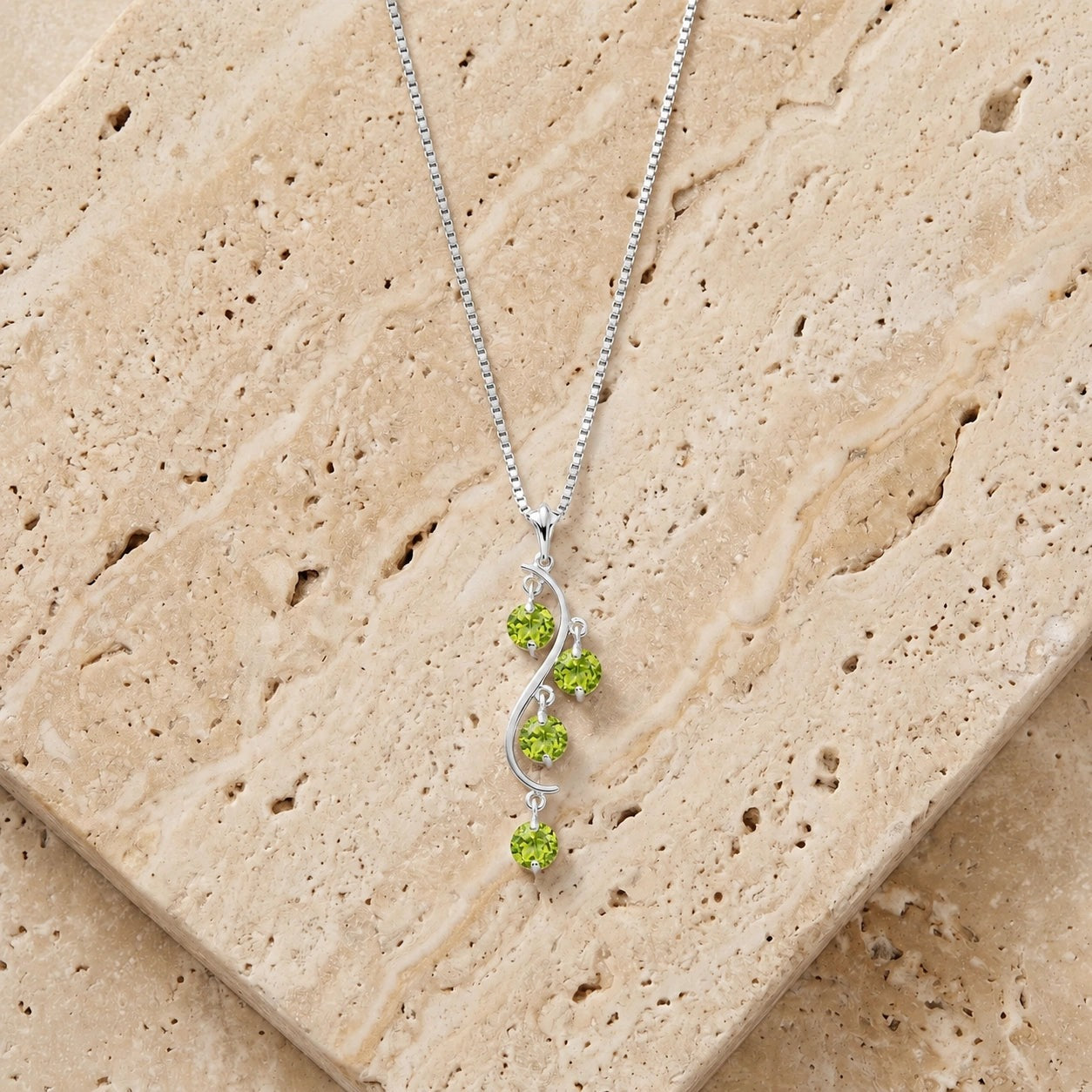 White Gold Aura Pendant Necklace Aquamarine 10K — Nives