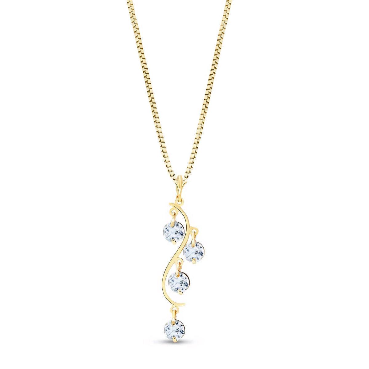 Yellow Gold Aura Pendant Necklace Aquamarine 10K — Nives