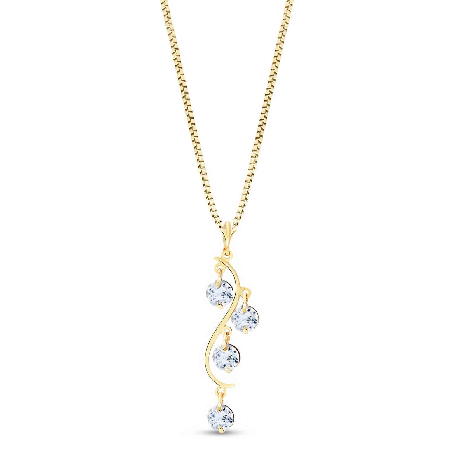 Yellow Gold Aura Pendant Necklace Aquamarine 10K — Nives