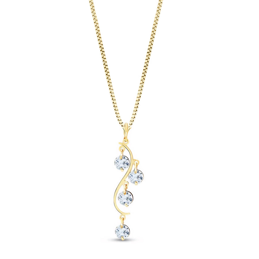 Yellow Gold Aura Pendant Necklace Aquamarine 10K — Nives