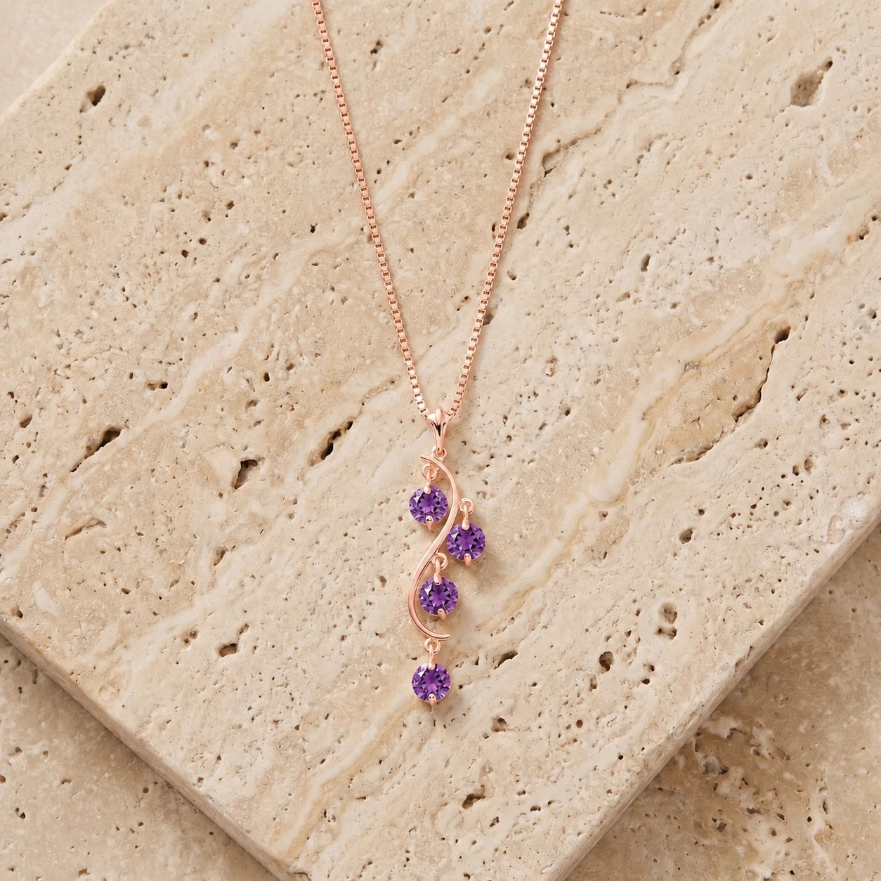 Rose Gold Aura Pendant Necklace Blue Topaz 10K — Nives