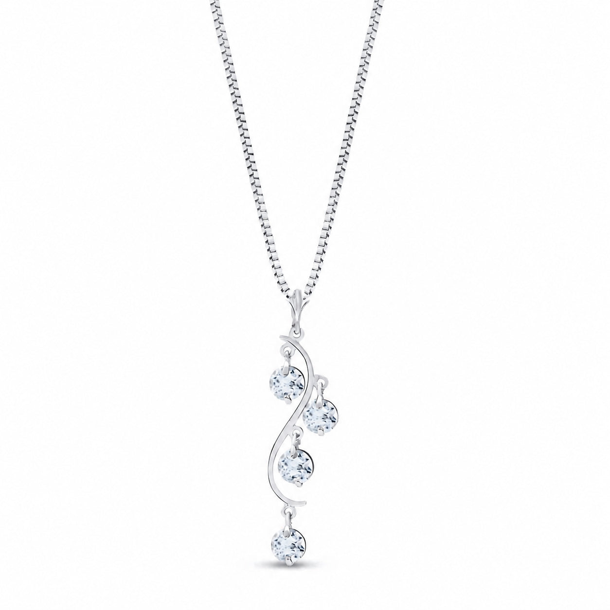 White Gold Aura Pendant Necklace Blue Topaz 10K — Nives