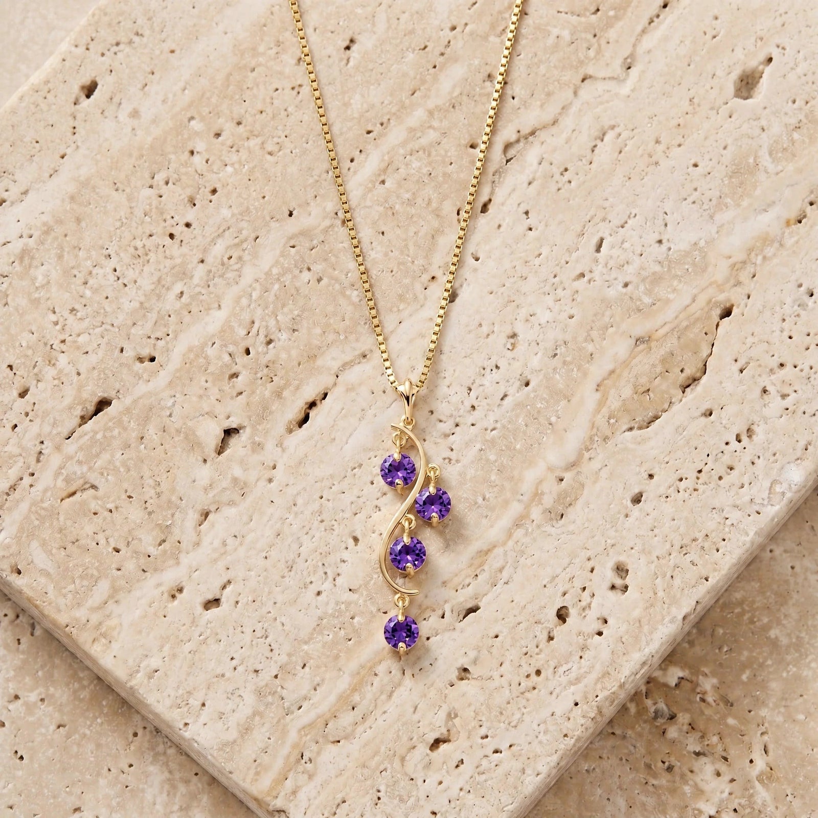 Yellow Gold Aura Pendant Necklace Blue Topaz 10K — Nives