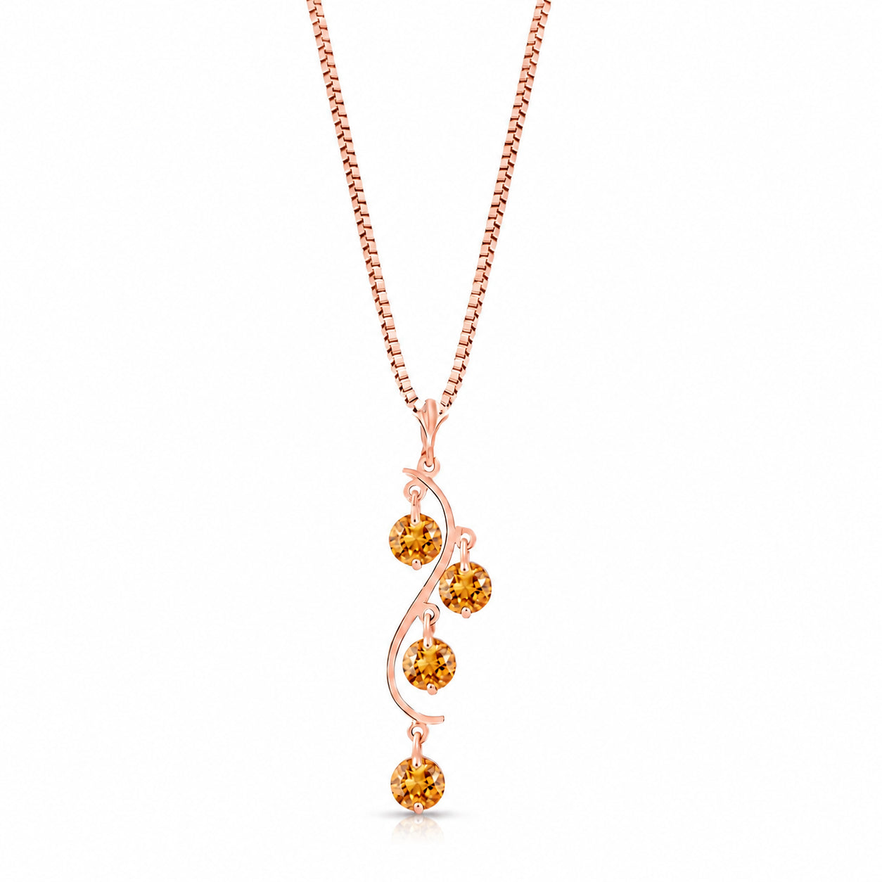 Rose Gold Aura Pendant Necklace Citrine 10K — Nives