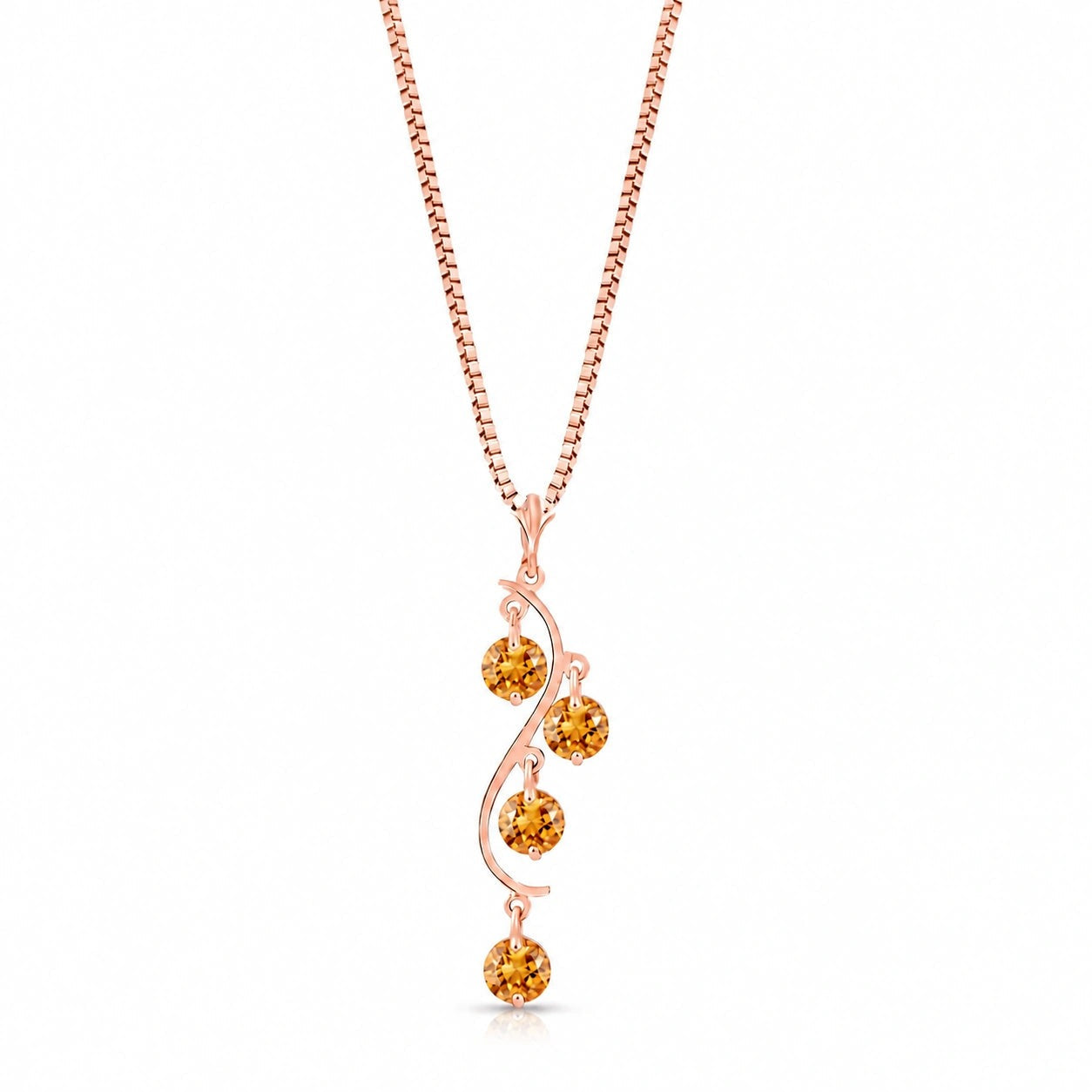 Rose Gold Aura Pendant Necklace Citrine 10K — Nives