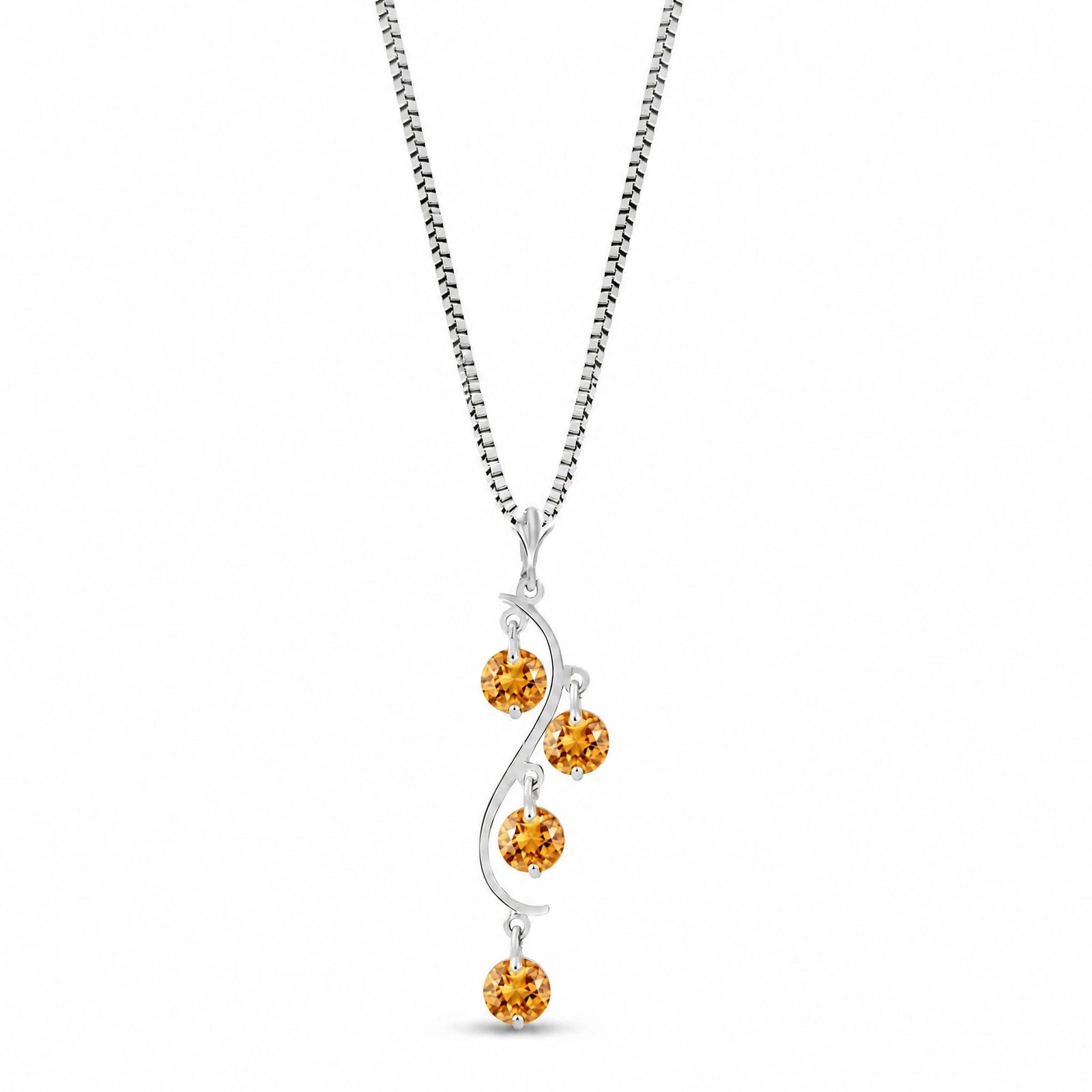 White Gold Aura Pendant Necklace Citrine 10K — Nives