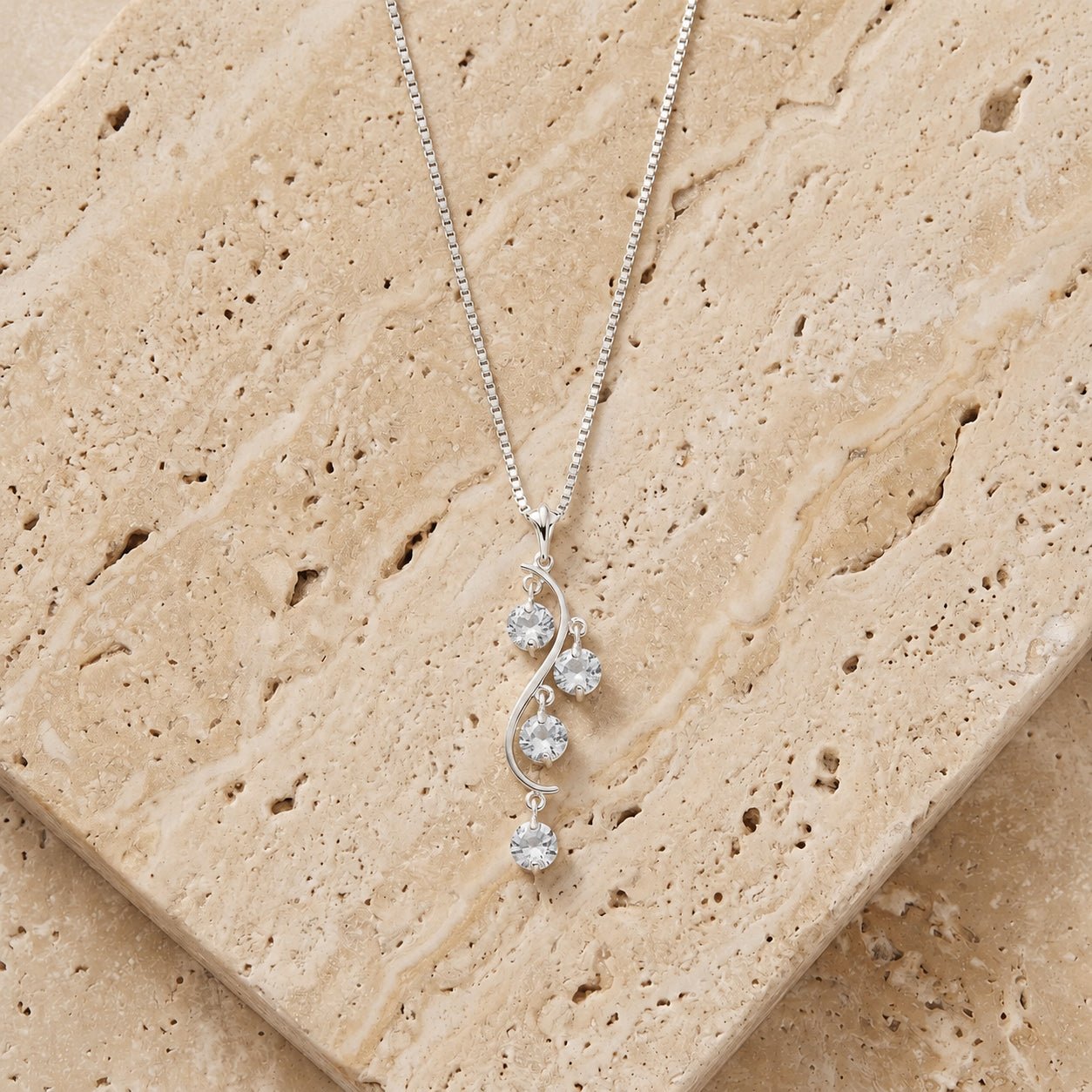 White Gold Aura Pendant Necklace Citrine 10K — Nives