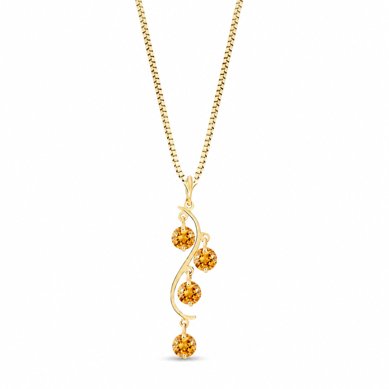 Yellow Gold Aura Pendant Necklace Citrine 10K — Nives