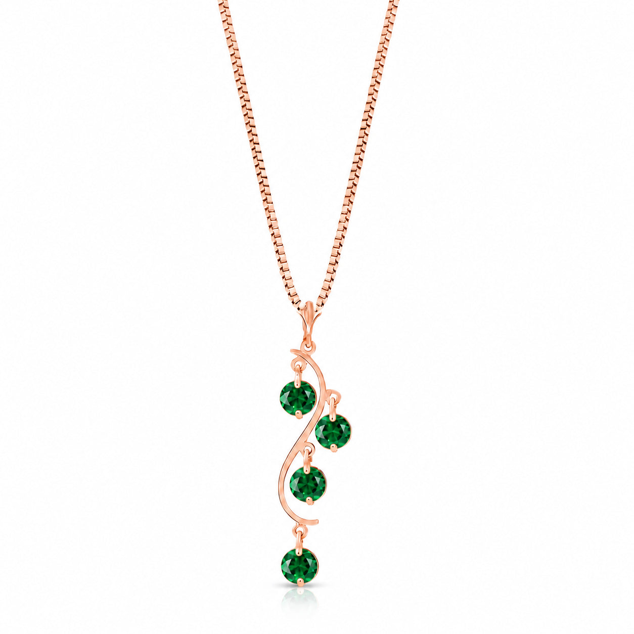 Rose Gold Aura Pendant Necklace Emerald 10K — Nives