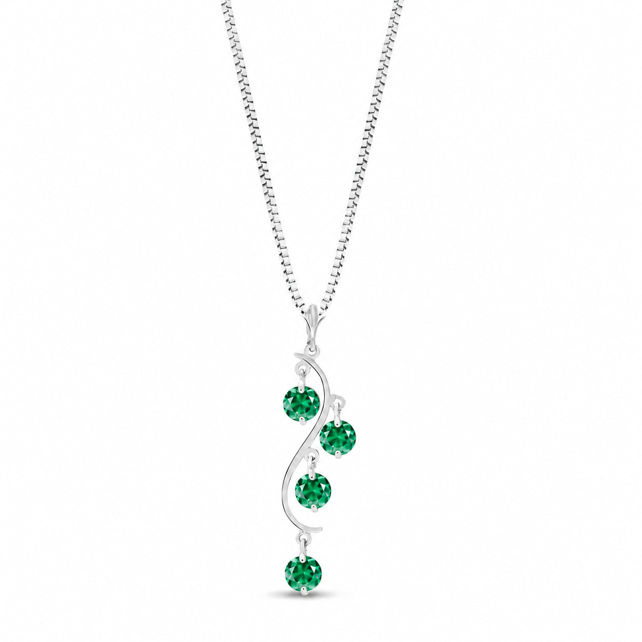 White Gold Aura Pendant Necklace Emerald 10K — Nives