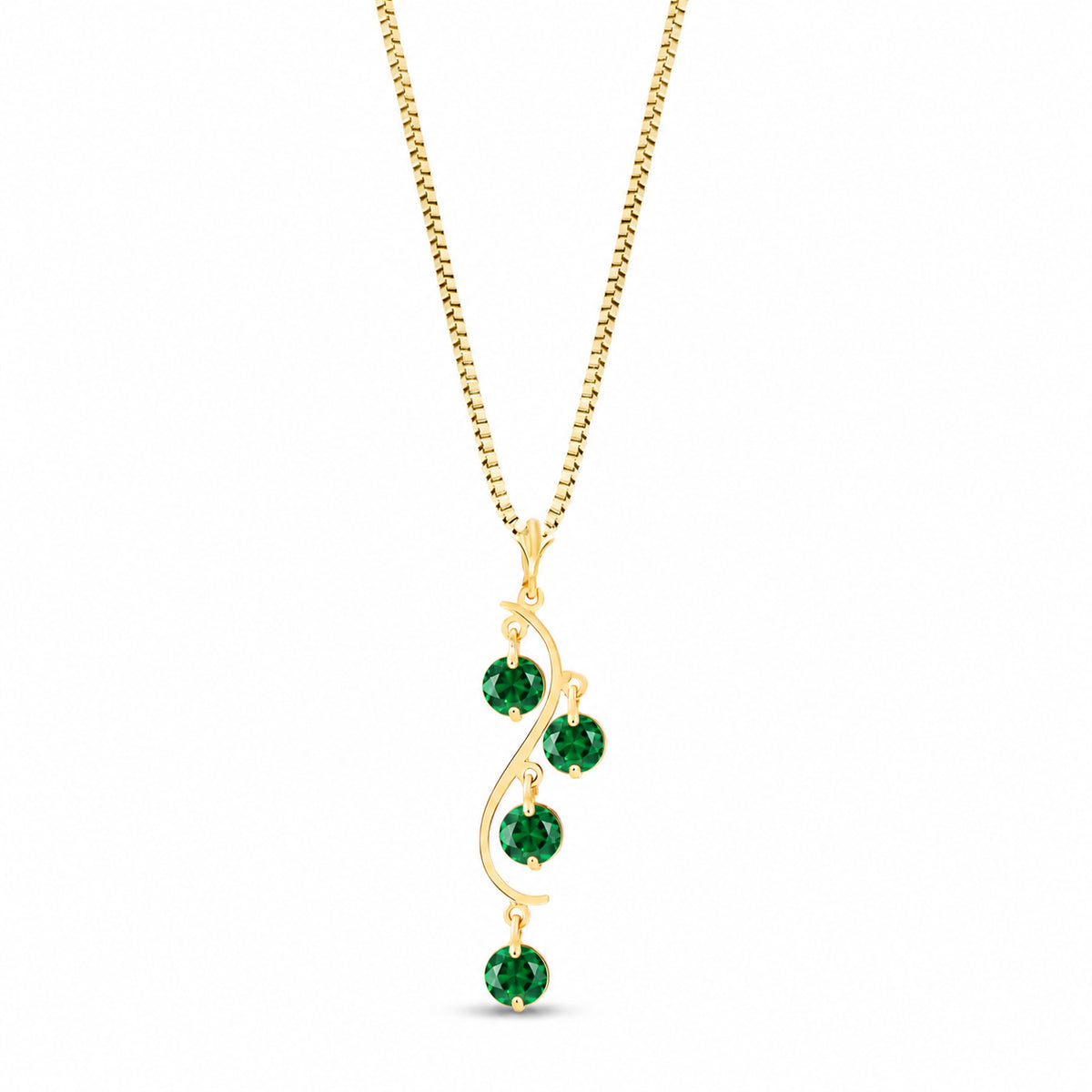 Yellow Gold Aura Pendant Necklace Emerald 10K — Nives