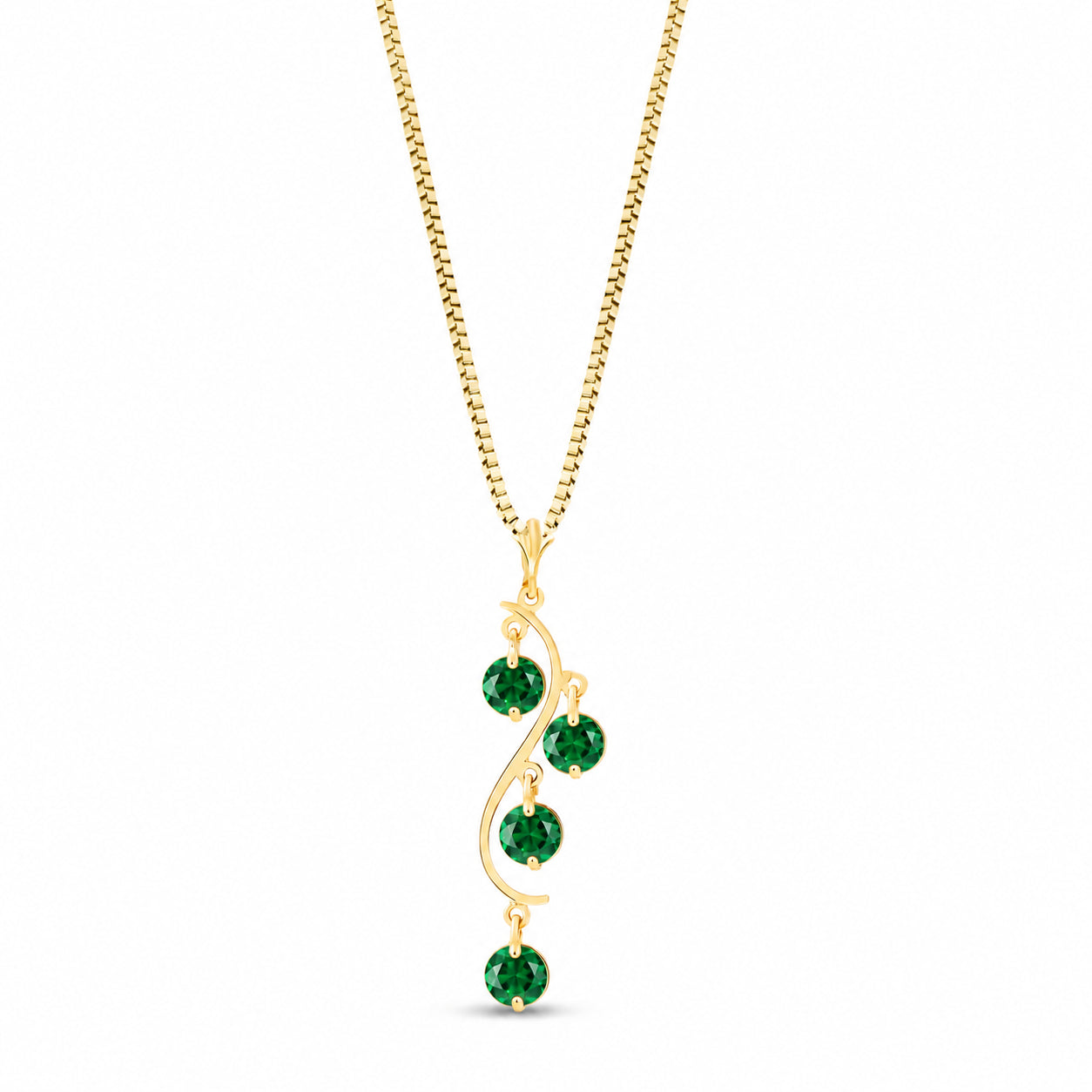 Yellow Gold Aura Pendant Necklace Emerald 10K — Nives