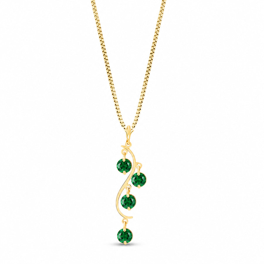 Yellow Gold Aura Pendant Necklace Emerald 10K — Nives